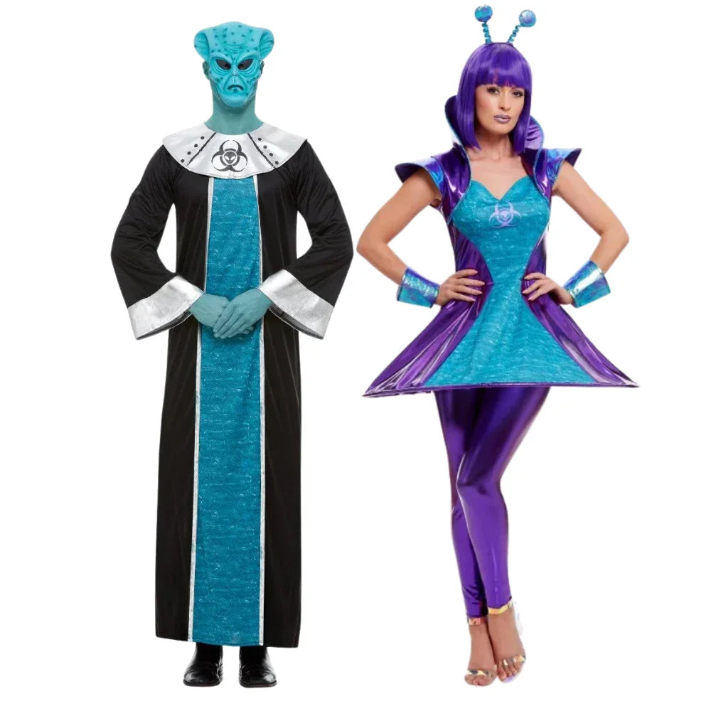 Disfraces en Pareja de Alienígenas del Espacio Extraterrestres Disfraces Simon