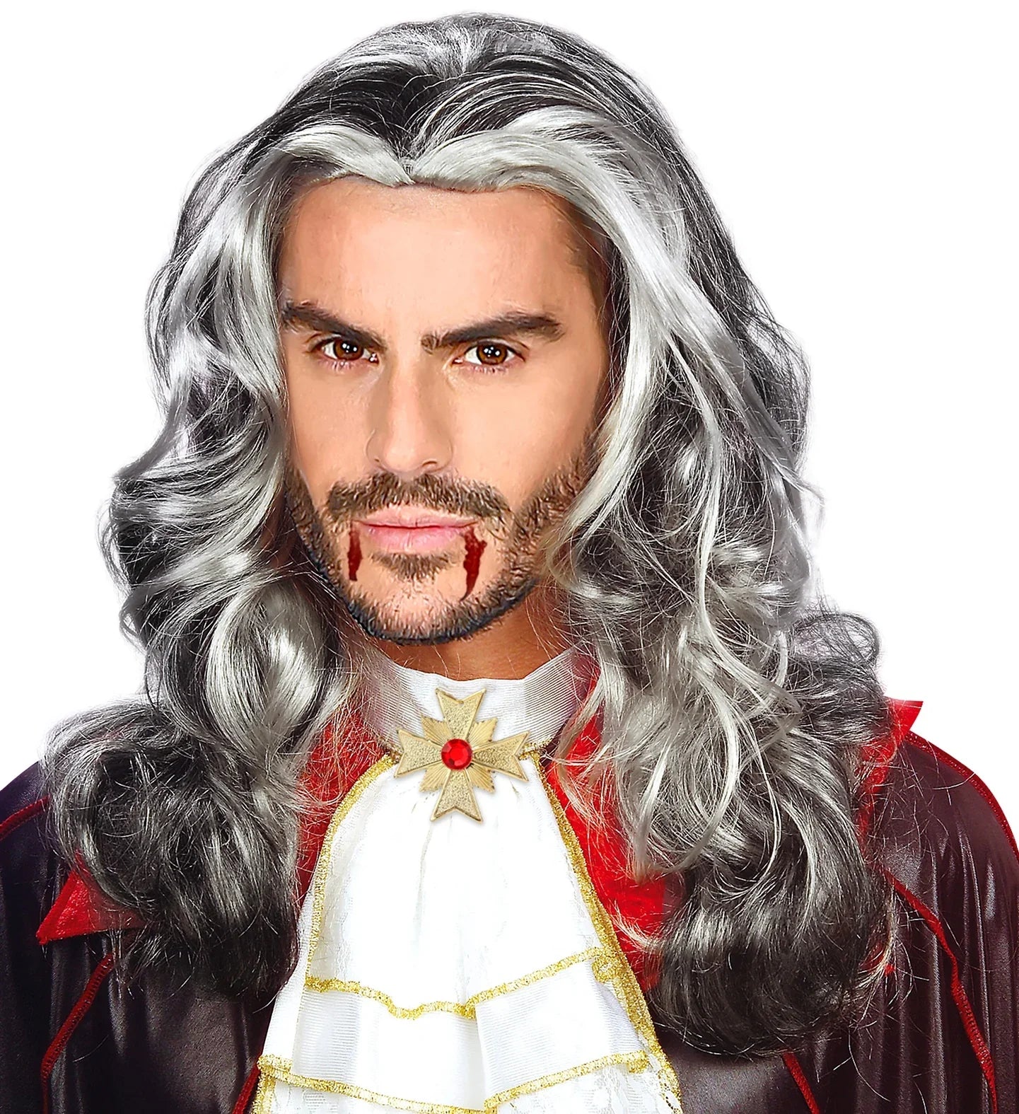 Peluca de Vampiro Gris con Mechas COMPLEMENTOS Widmann