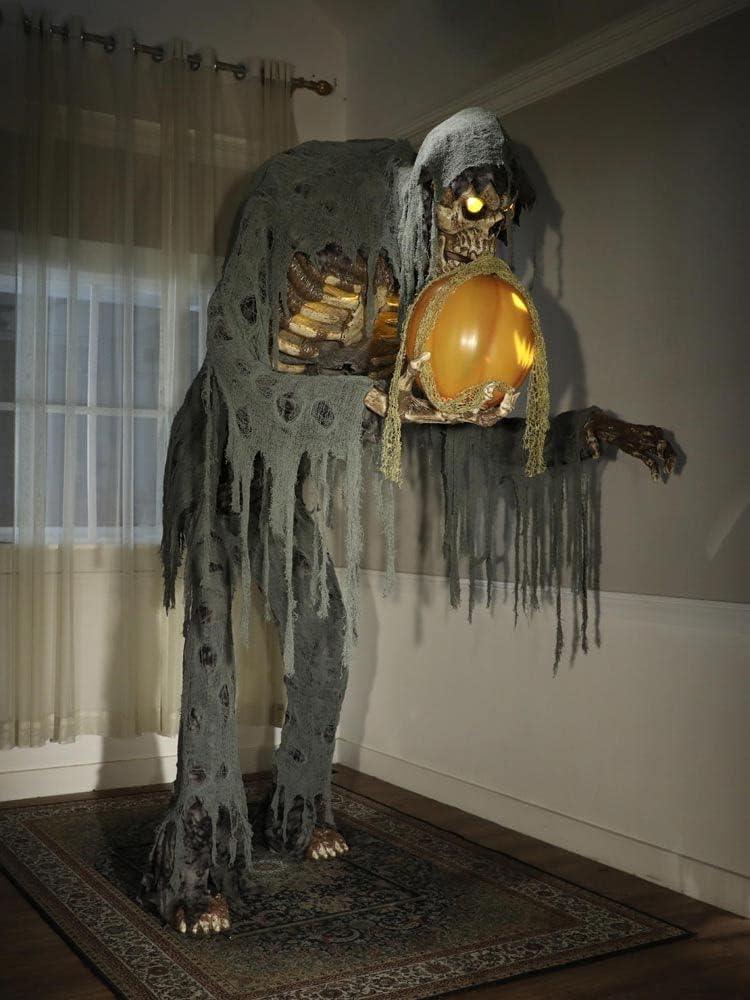 Esqueleto y Calabaza Siniestros con Movimiento, Luz y Sonido Decoración Halloween Palmer