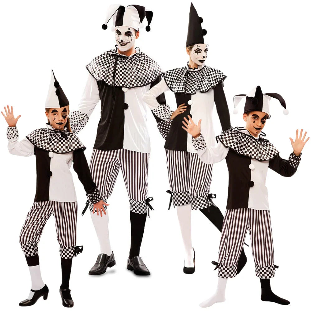 Disfraces para Grupo de Arlequines Blancos y Negros Arlequines y Bufones Disfraces Simon