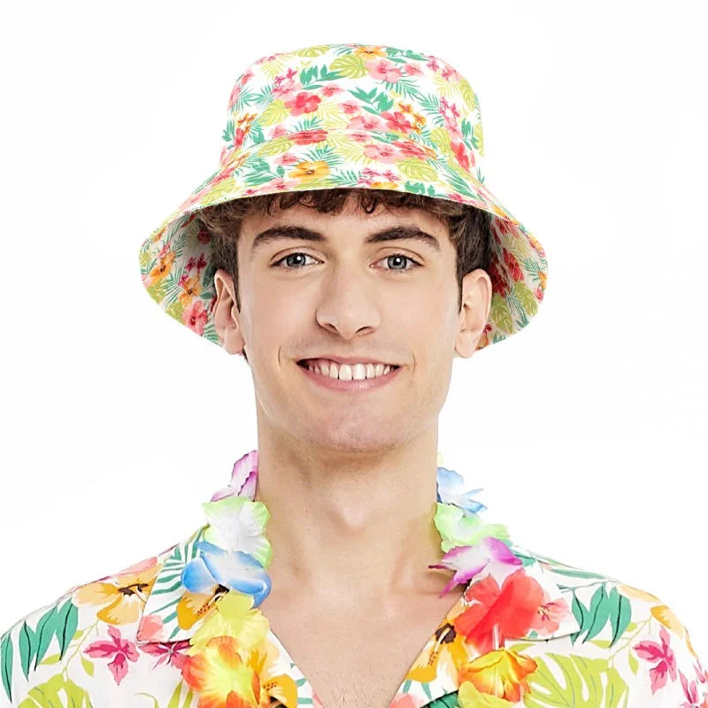 Gorro Bucket con Estampado Floral para Adulto Complementos Hawaianos Partilandia