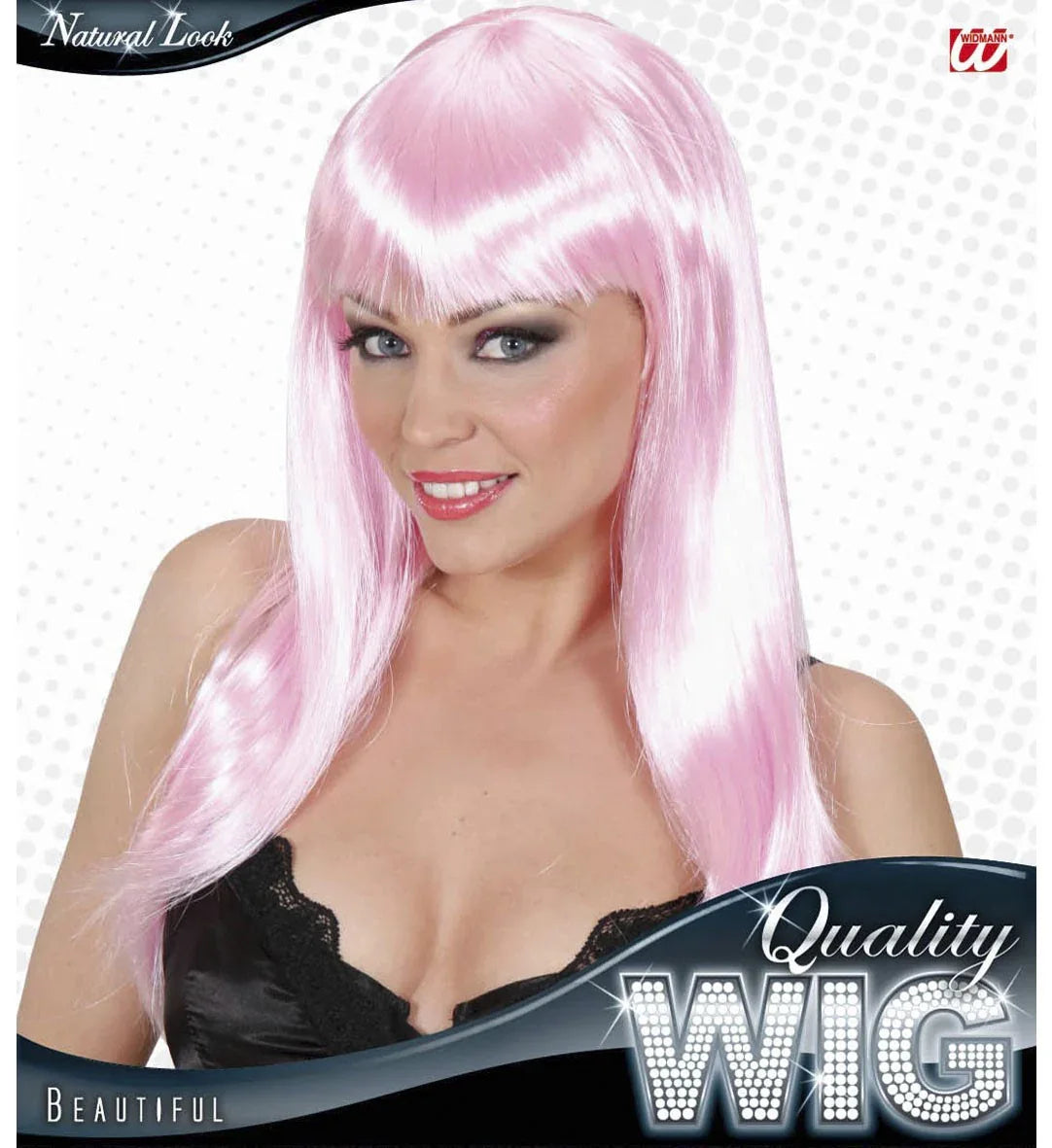 Peluca Rosa Lisa Larga COMPLEMENTOS Widmann