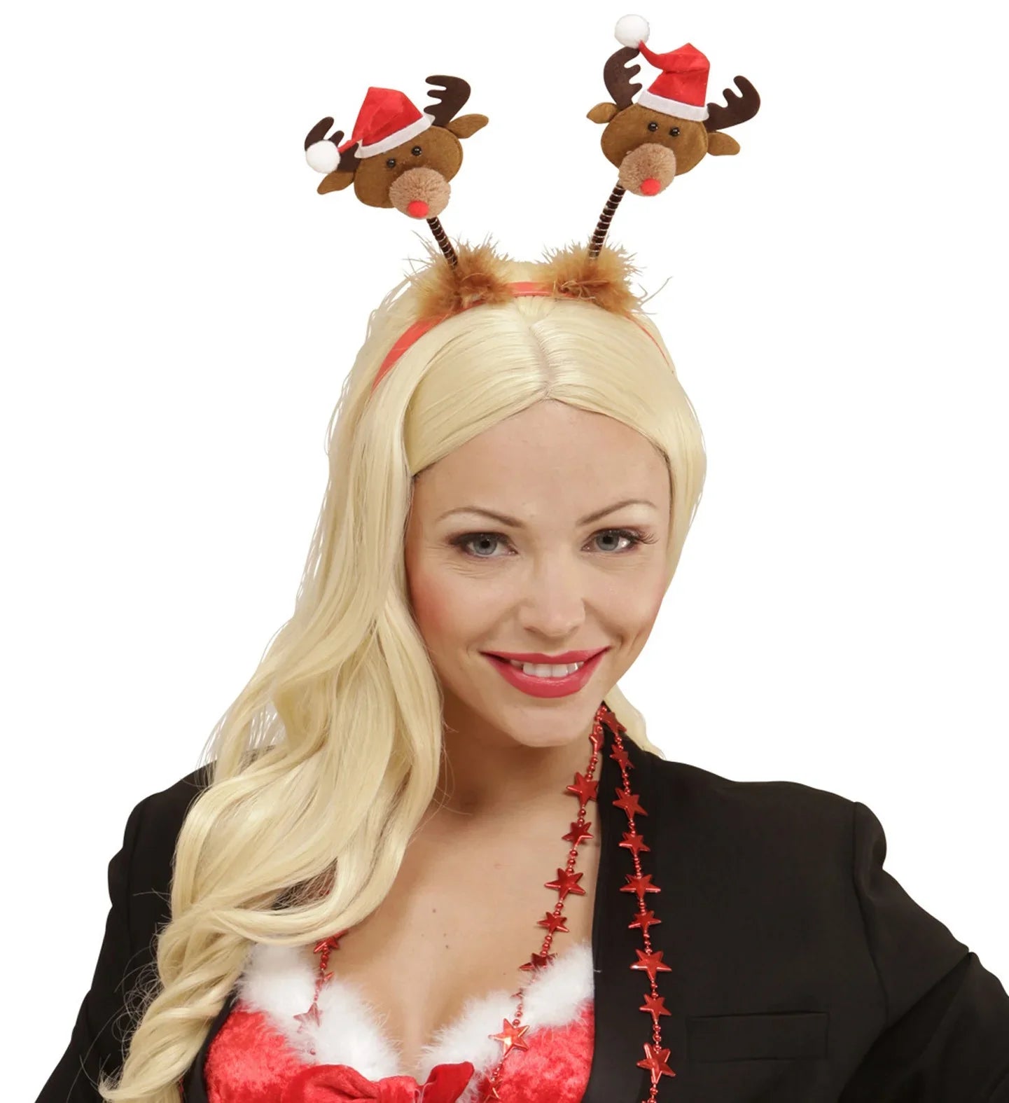 Diadema de Renos con Gorro de Papá Noel Navidad Widmann