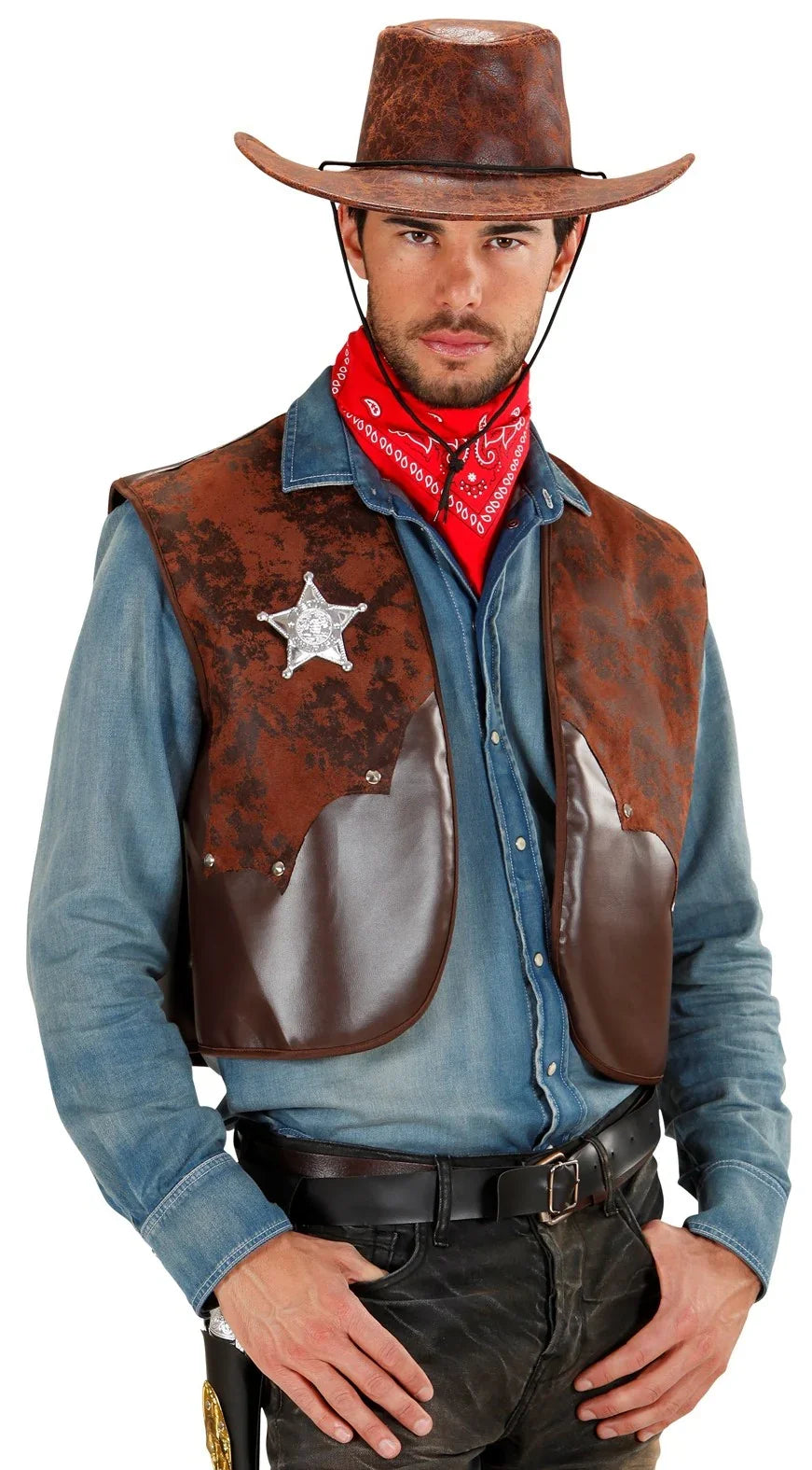 Chaleco de Sheriff Cowboy para Hombre COMPLEMENTOS Widmann