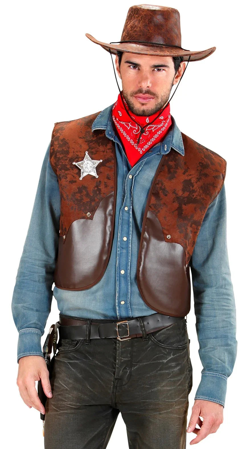 Chaleco de Sheriff Cowboy para Hombre COMPLEMENTOS Widmann