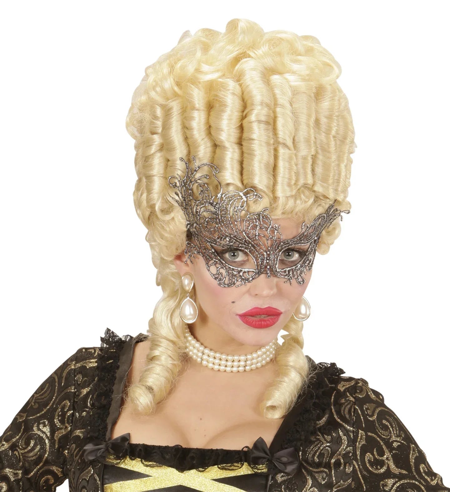 Antifaz Barroco de Encaje Plata Antifaces Widmann