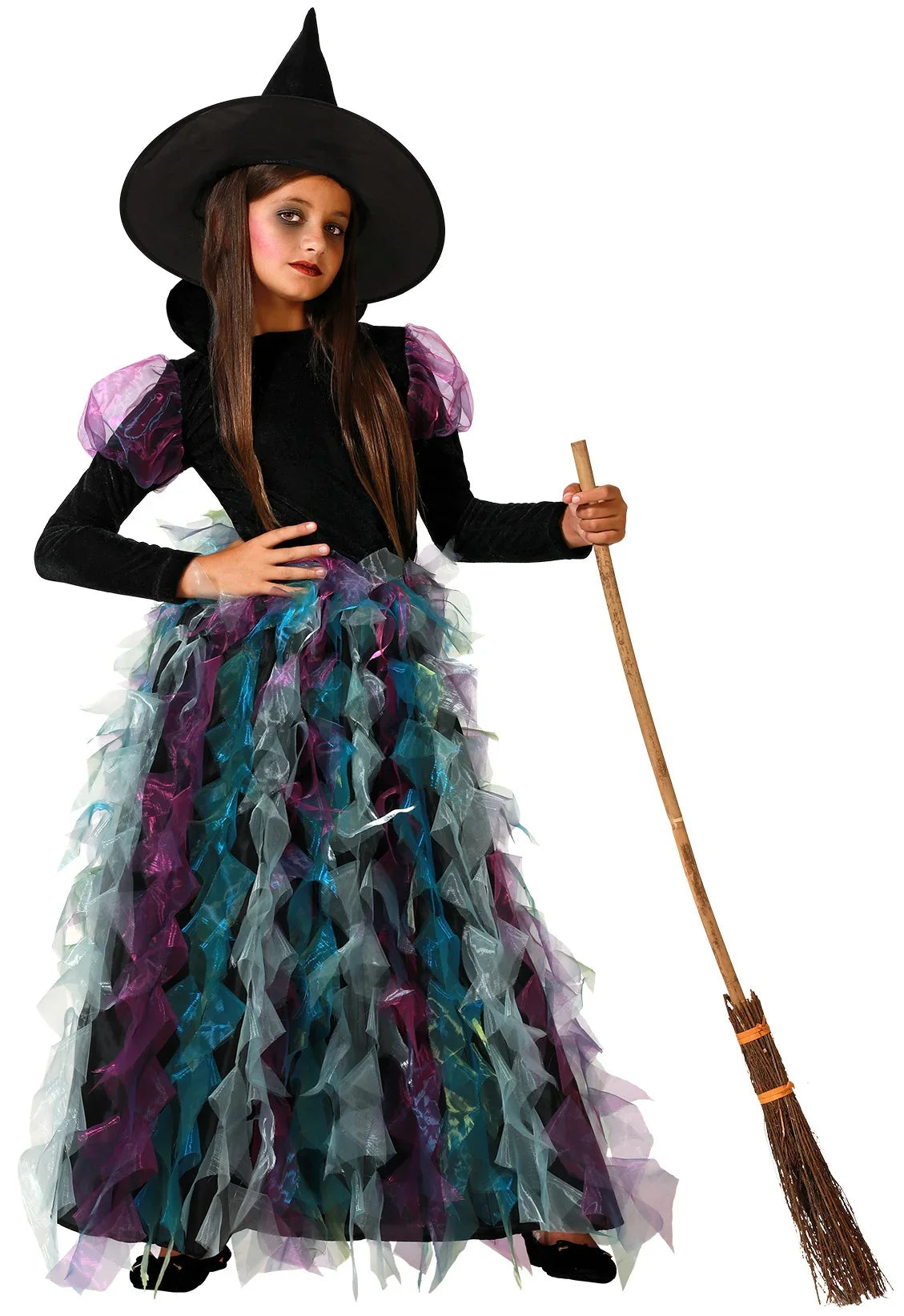 Disfraz de Bruja Verde y Morado para Niña Brujas Atosa