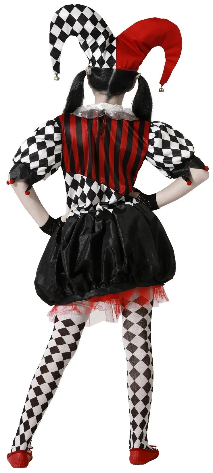 Disfraz de Arlequina Demoníaca para Niña Payasos Asesinos Atosa