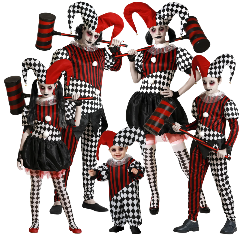 Déguisements pour un groupe d'arlequins diaboliques