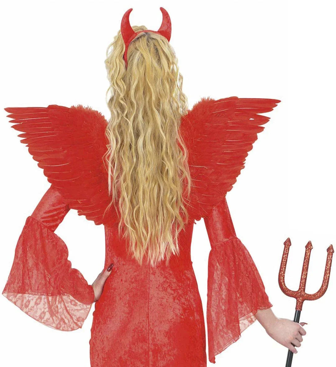 Alas de plumas naturales en rojo Alas Widmann