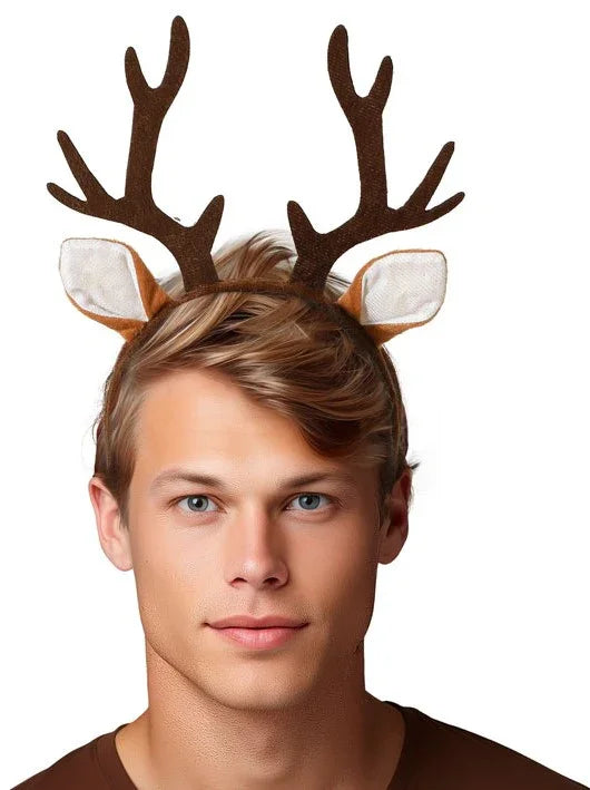 Diadema de Ciervo con Cuernos y Orejas Diademas con Cuernos de Reno Atosa
