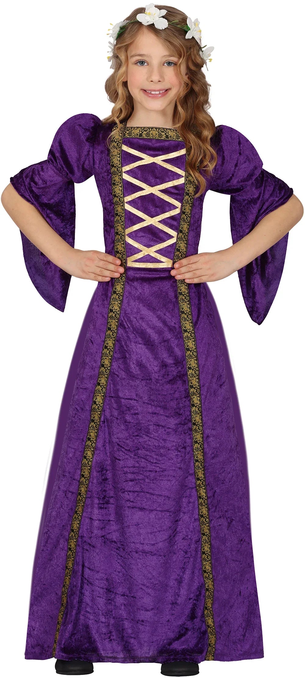 Disfraz de Princesa Medieval Morado para Niña Princesas y Damas Medievales Guirca