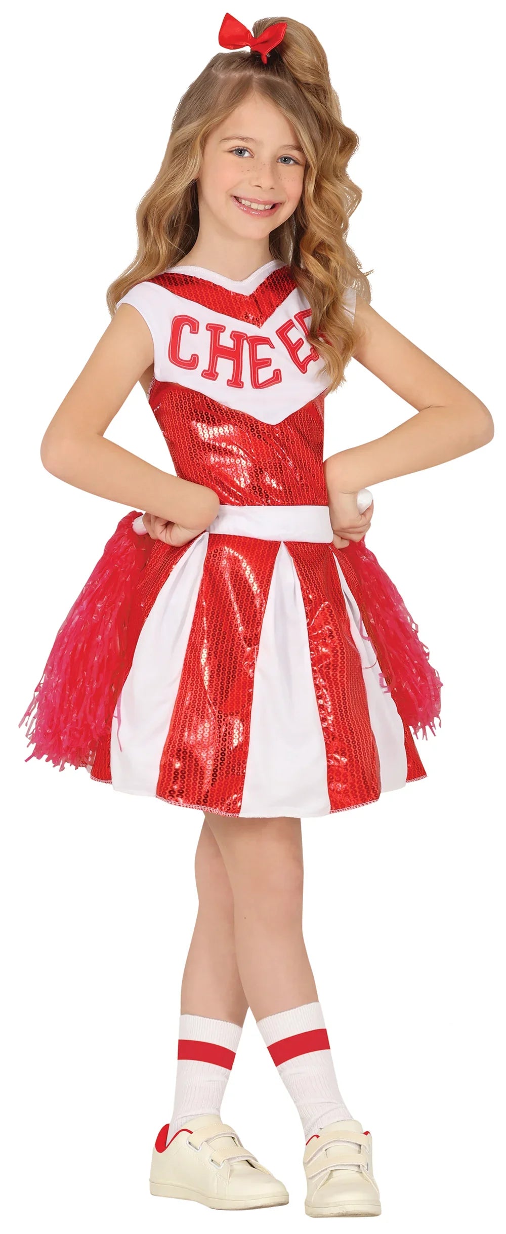 Disfraz de Animadora Cheerleader Rojo para Niña Animadoras Guirca