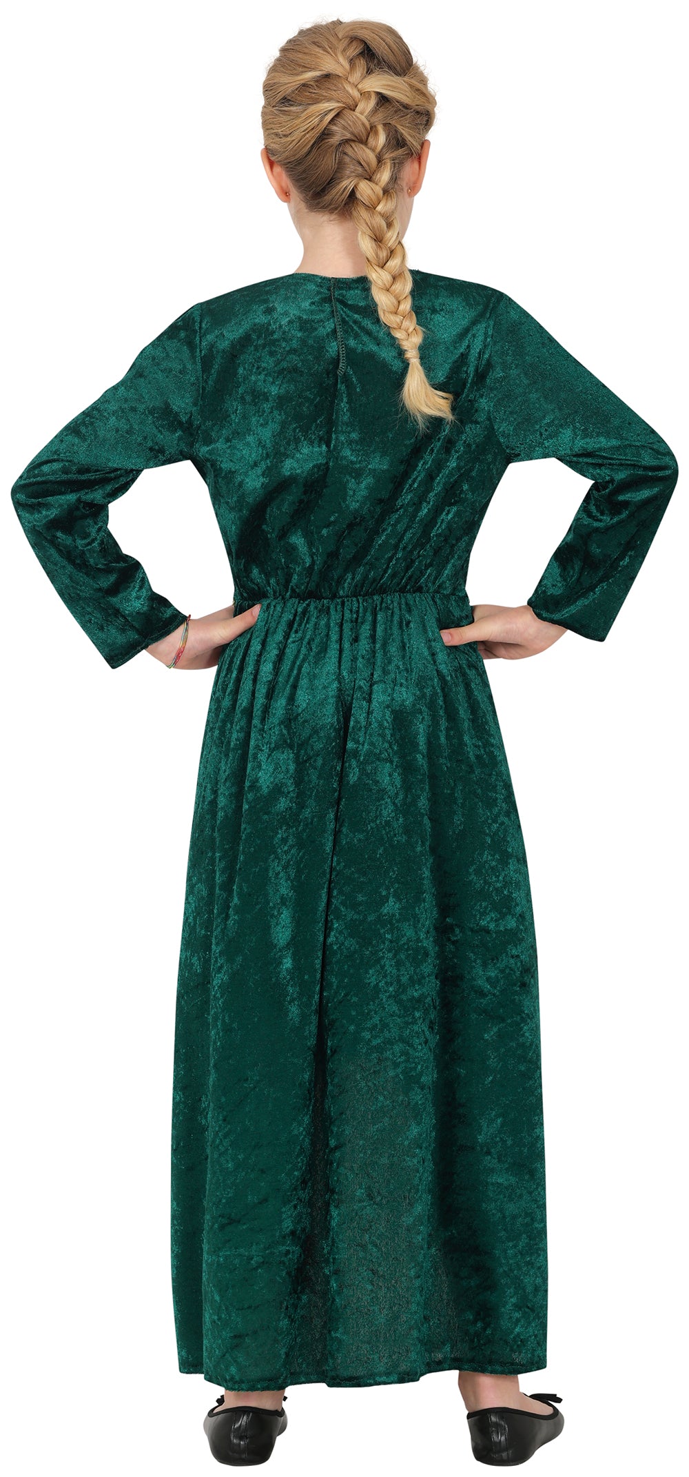 Déguisement de dame médiévale verte pour fille