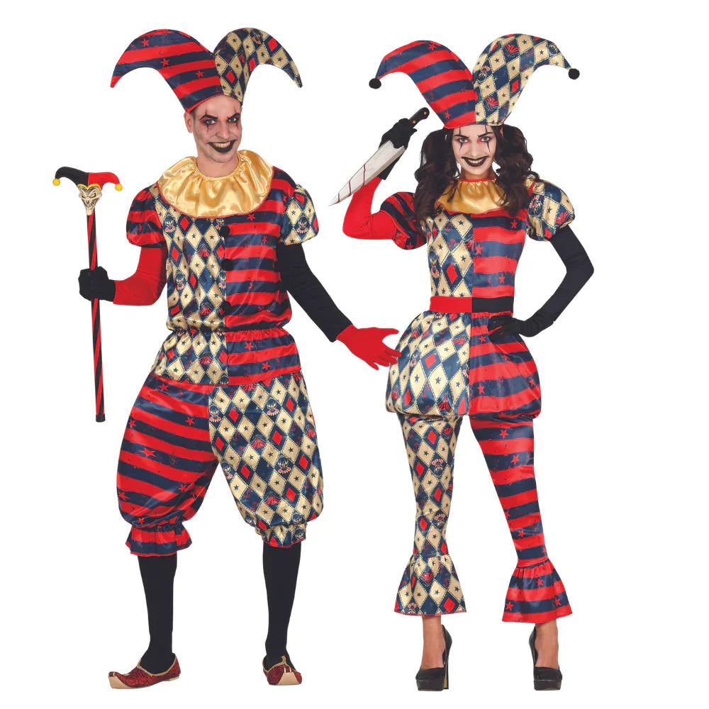 Disfraces en Pareja de Arlequines Diabólicos Payasos Asesinos Disfraces Simon