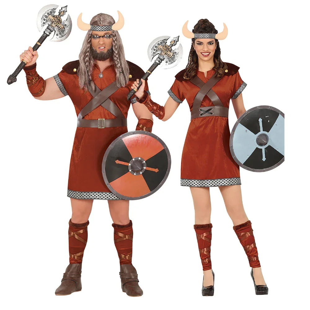 Disfraces en Pareja de Guerreros Vikingos Marrones Vikingos Disfraces Simon