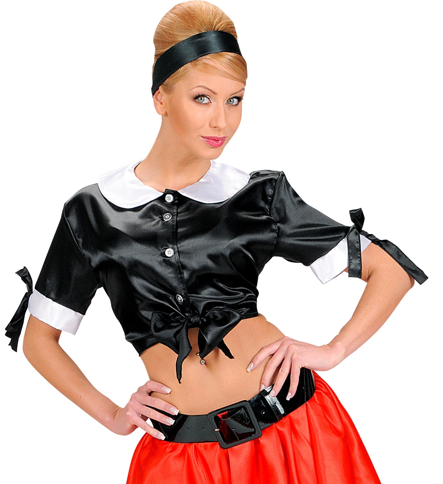 Camisa Top Años 50 Negra para Mujer Chaquetas, Chalecos y Camisas Widmann