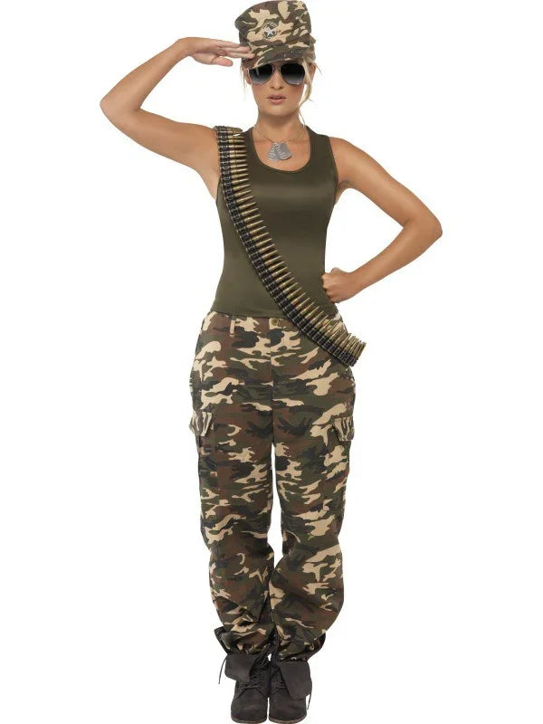 Disfraz de Militar con Gorra para mujer Militares y Soldados Smiffys