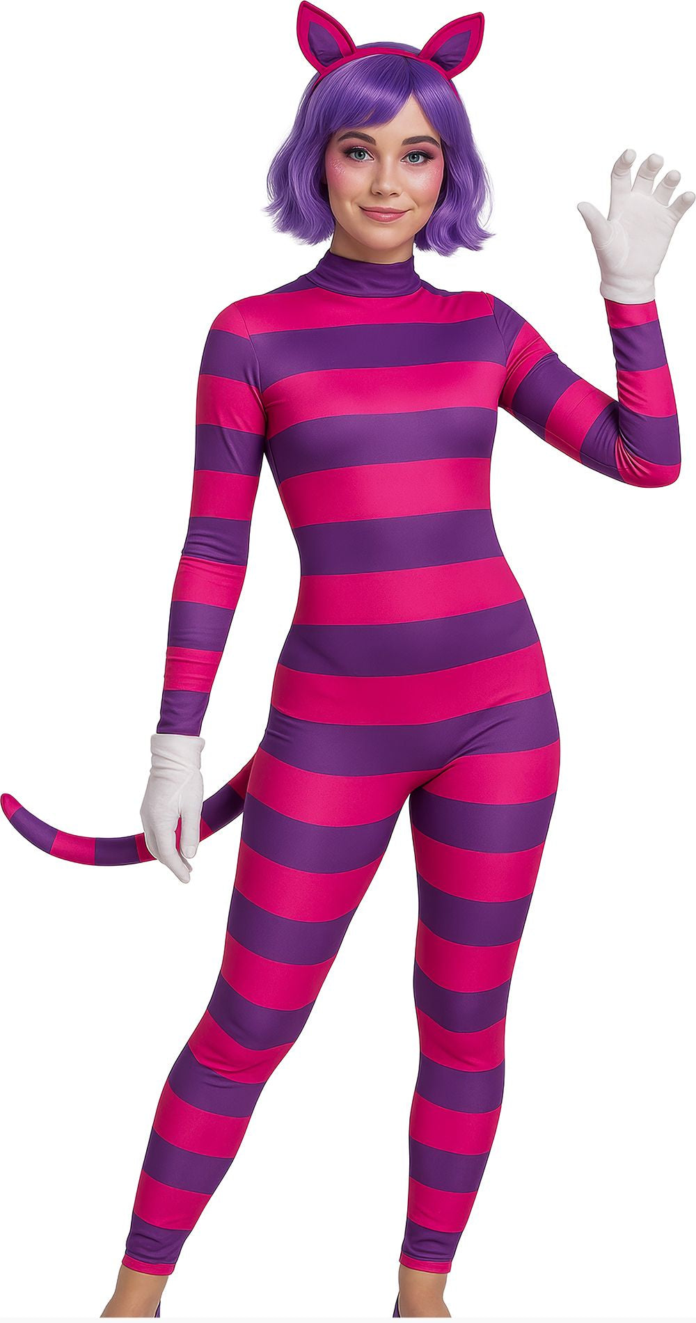 Déguisement alice du chat du cheshire pour femme