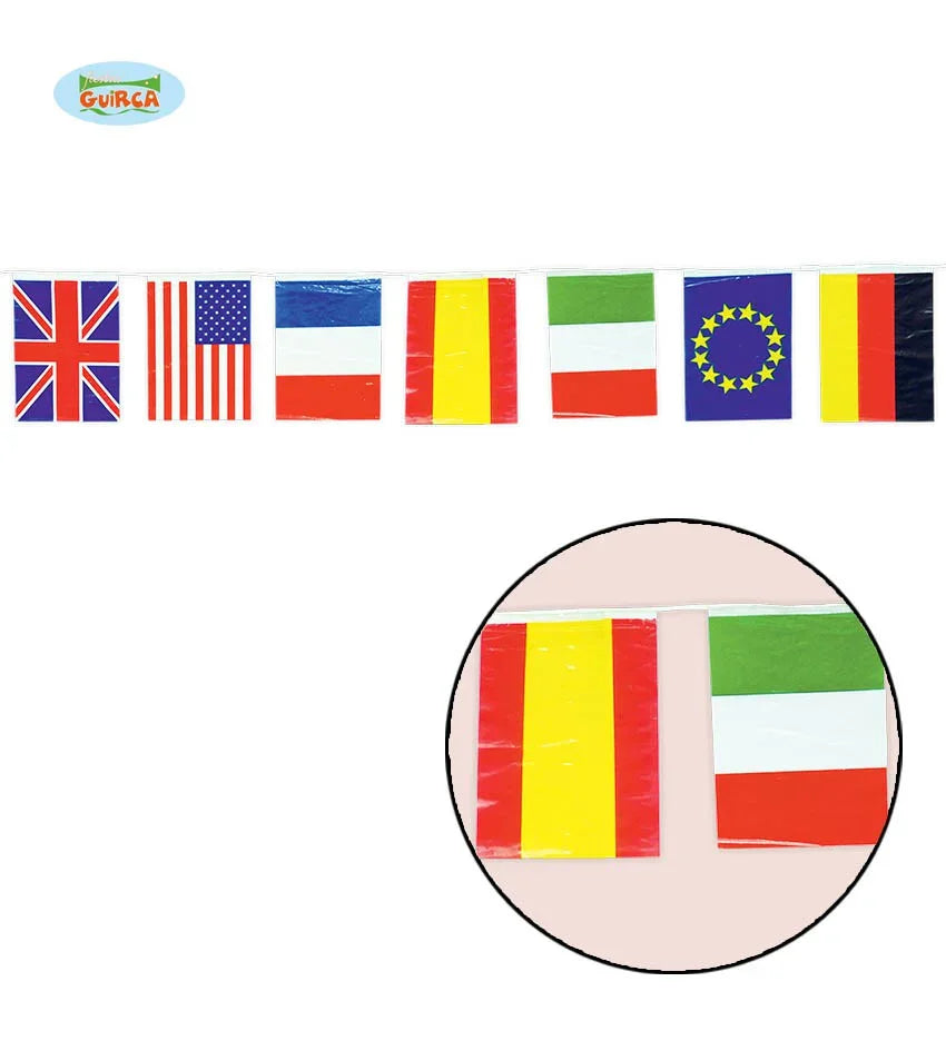 Guirnalda de plástico con banderas Decoración Guirca