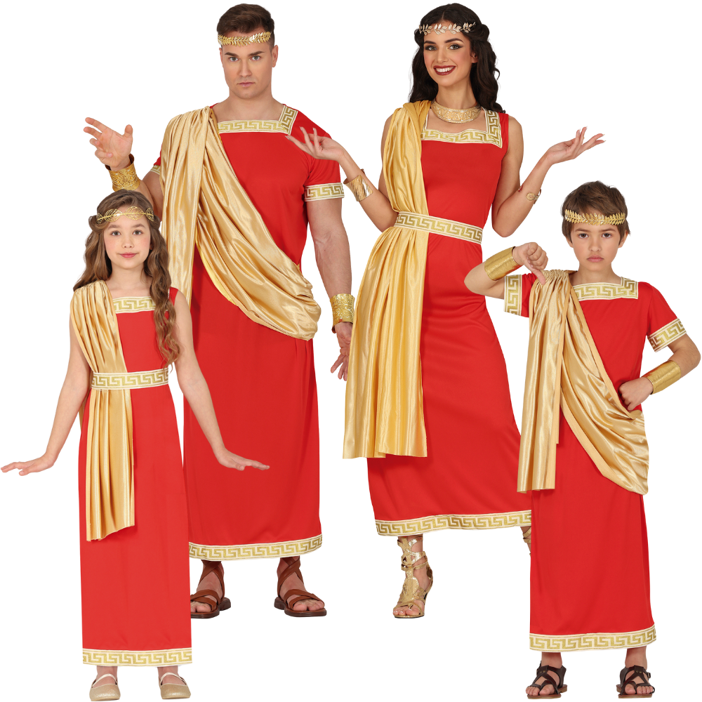 Déguisements pour le groupe du sénateur et de lady roman en grenat