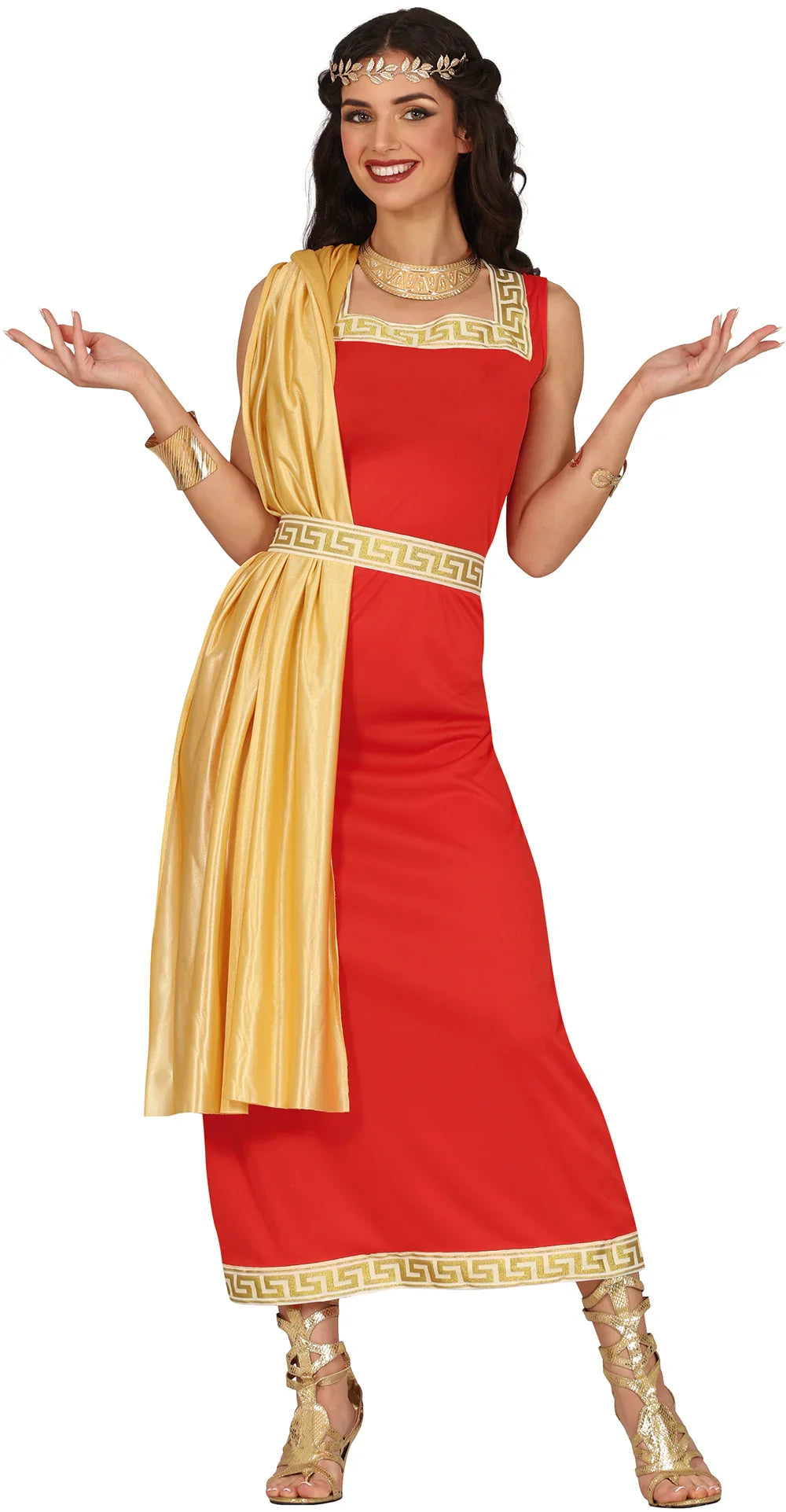 Disfraz de Emperatriz Romana Rojo para Mujer Damas Romanas y Griegas Guirca