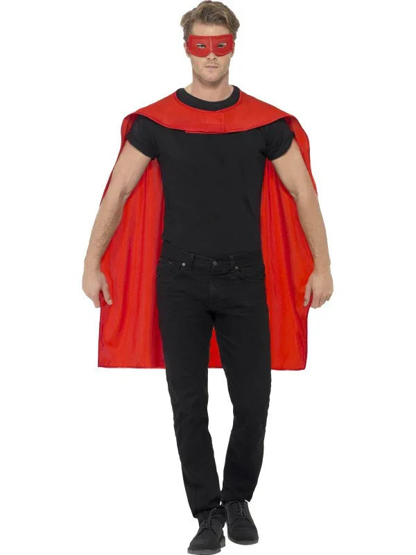 Capa Roja con Antifaz Unisex para Adulto Capas Smiffys