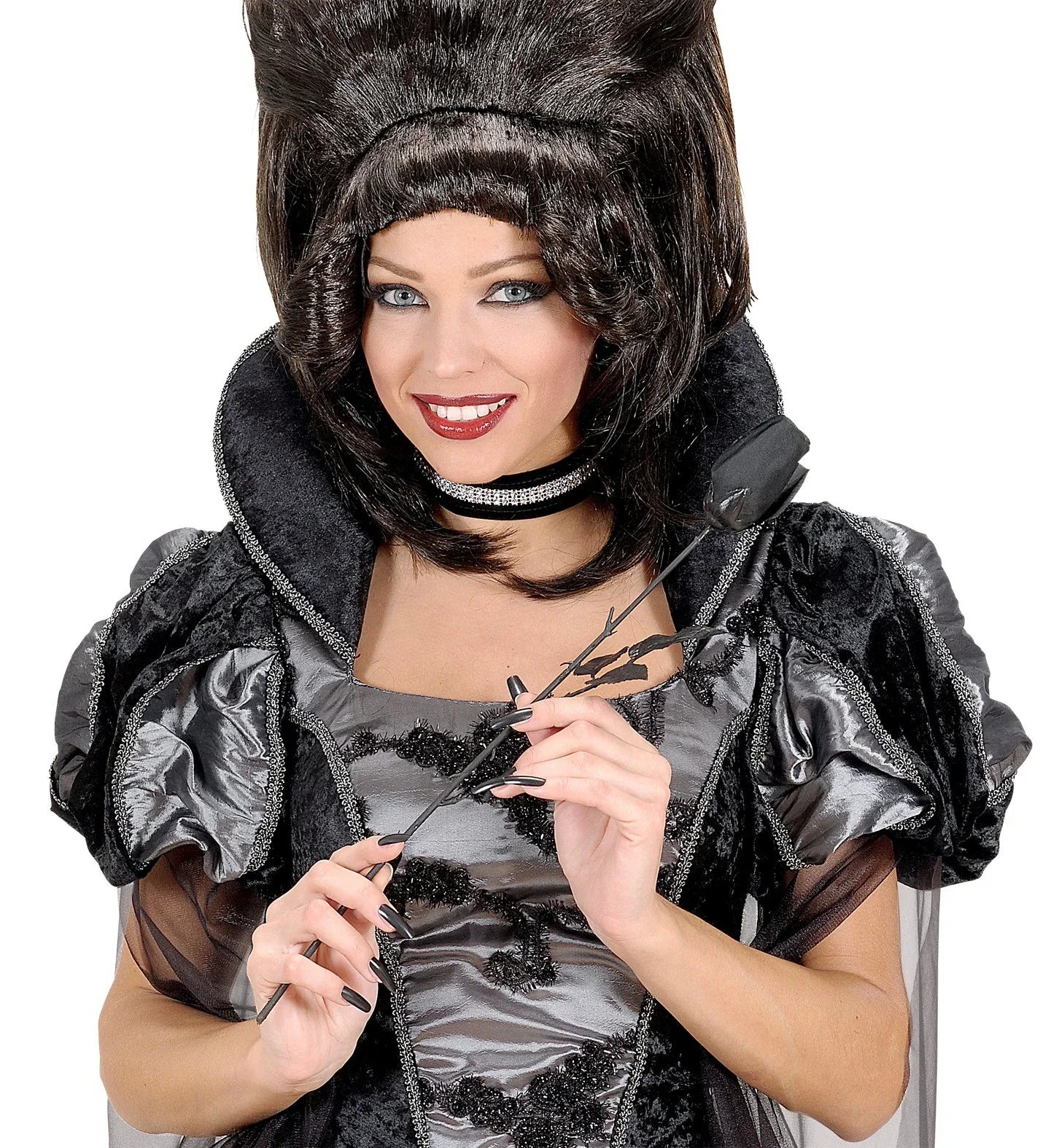 Rosa Negra de Tela con tallo Flores Widmann