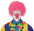 Perruques de clown avec boucles colorées