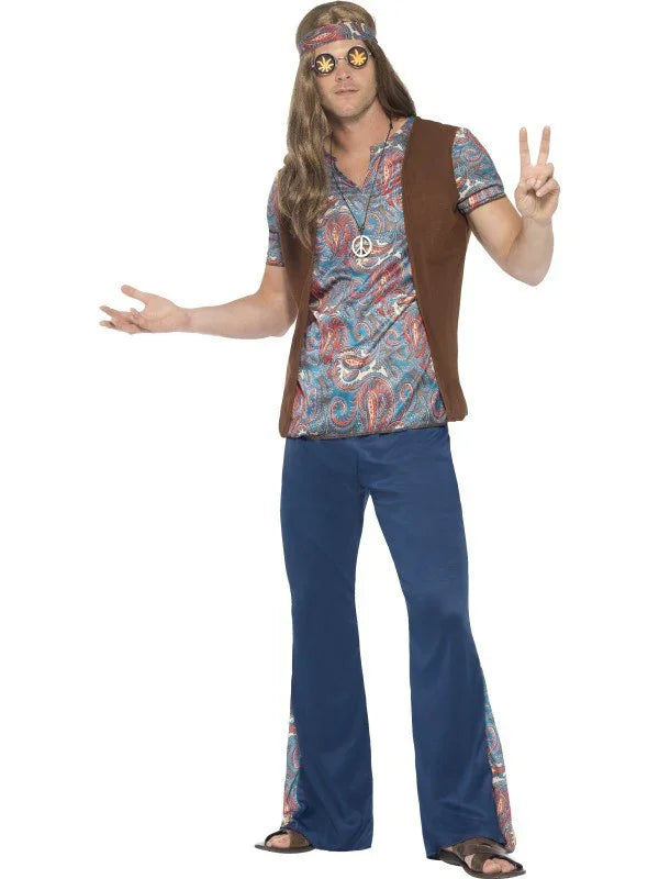 Disfraz de Hippie para Hombre con Colgante Hippies Smiffys