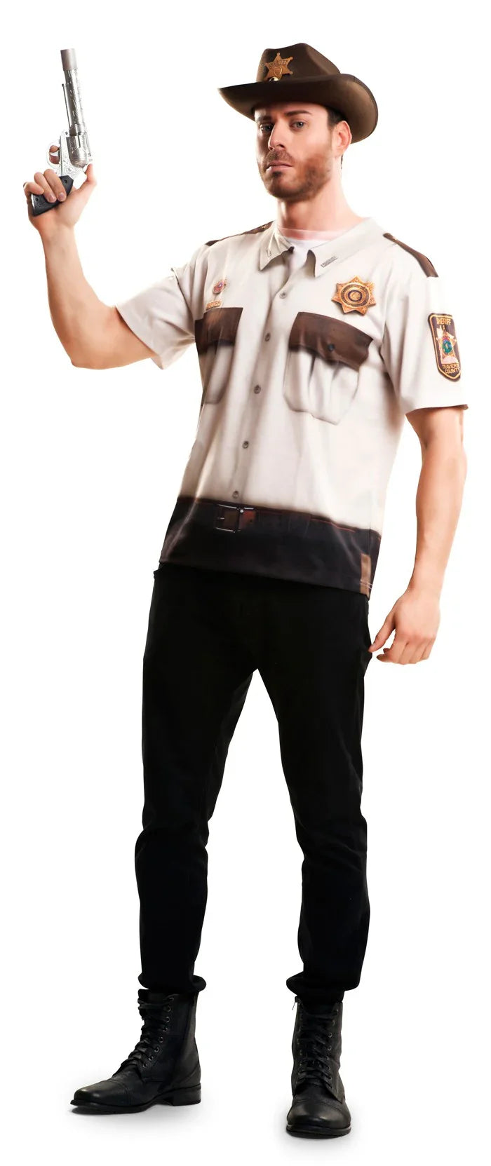 Camiseta de Sheriff para Hombre Camisetas Disfraz Viving