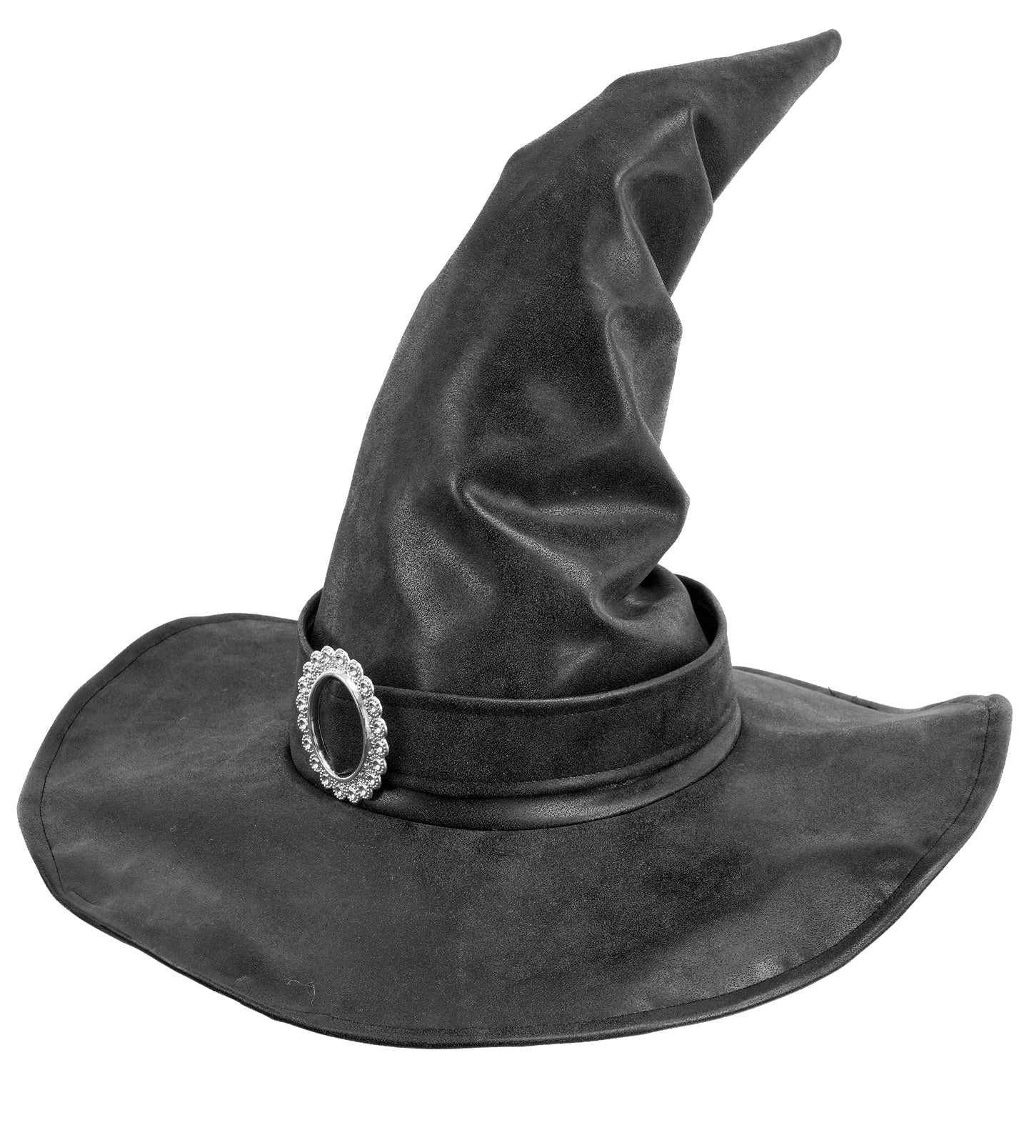Chapeau de sorcière en cuir écologique pour Femme