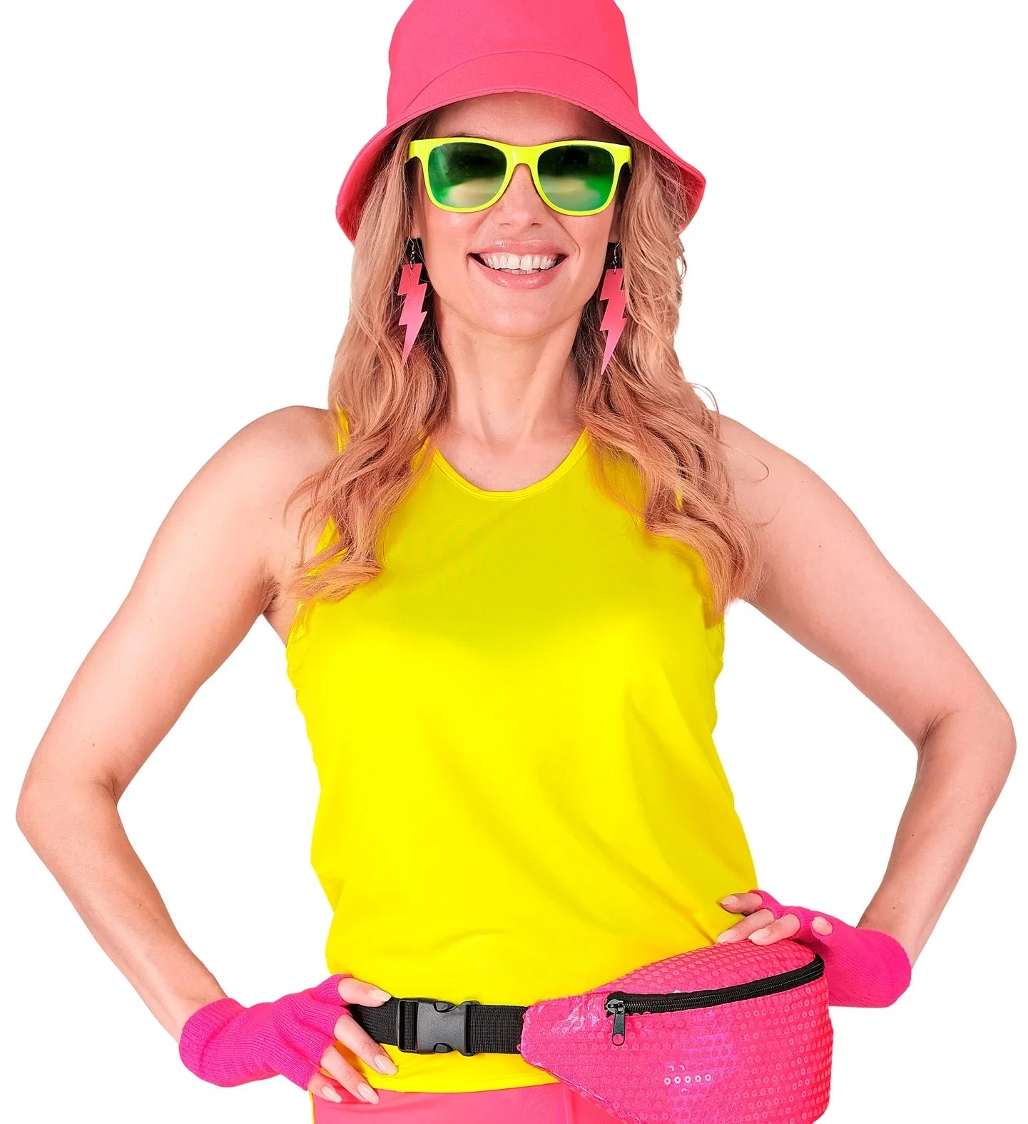 Guantes sin Dedos Abrigados Rosa Neón Guantes Widmann