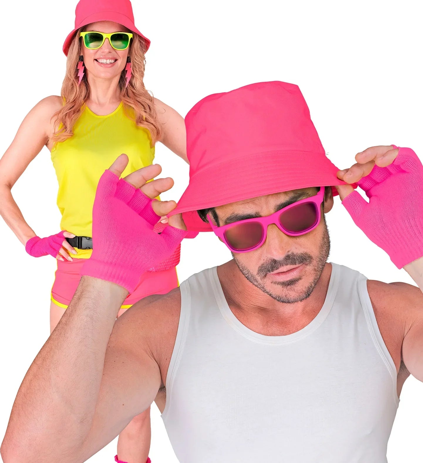 Guantes sin Dedos Abrigados Rosa Neón Guantes Widmann