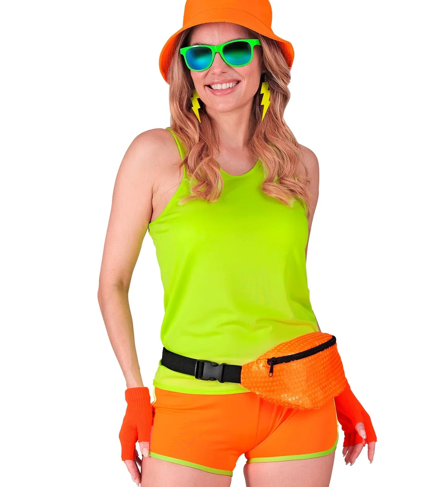 Guantes sin Dedos Abrigados Naranja Neón Guantes Widmann