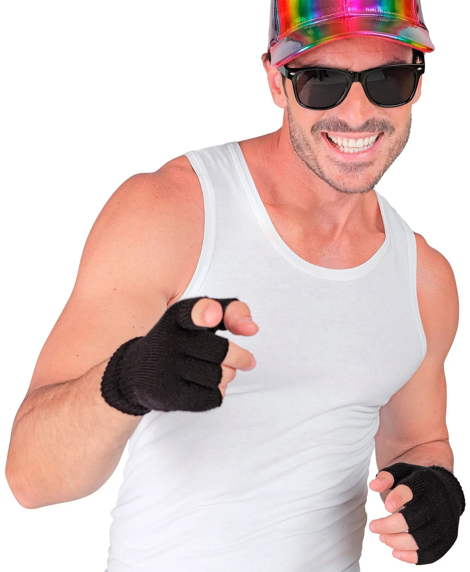 Guantes sin Dedos Abrigados Negros Guantes Widmann