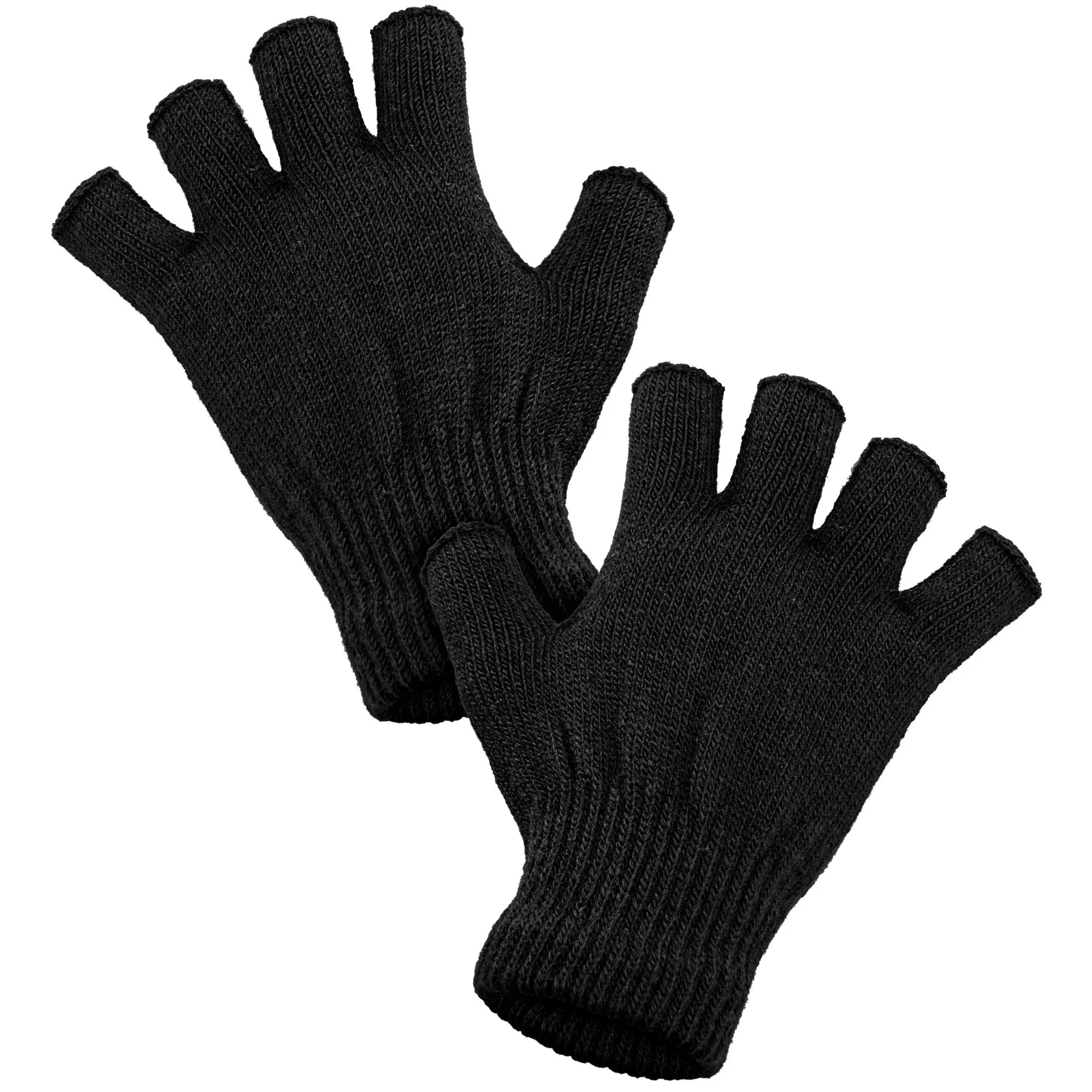 Guantes sin Dedos Abrigados Negros Guantes Widmann
