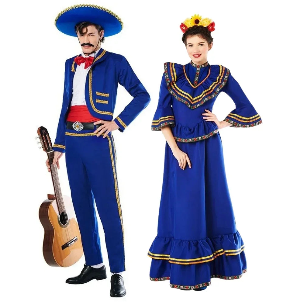 Disfraces en Pareja de Catrín y Catrina Azules Catrina Disfraces Simon