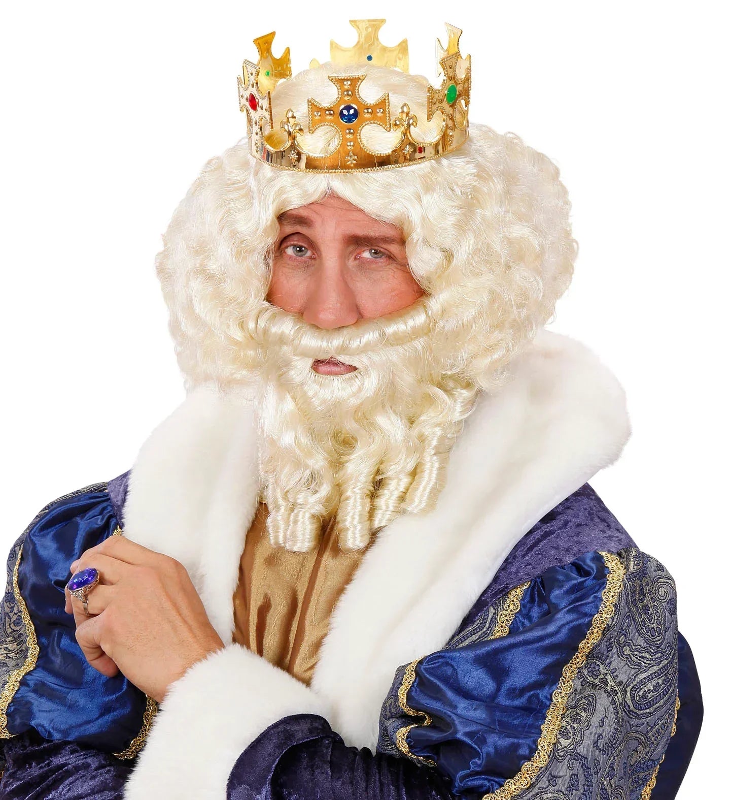 Peluca Rubia con Barba con Tirabuzones COMPLEMENTOS Widmann