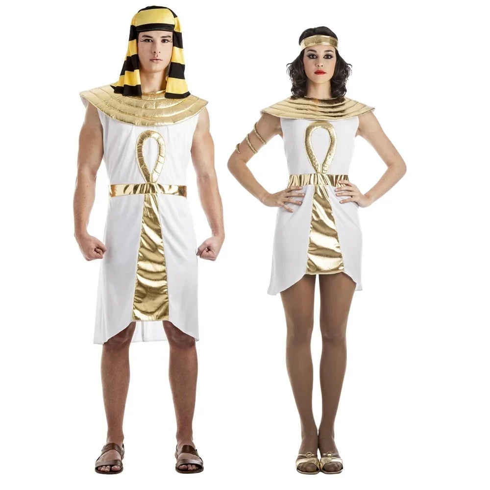 Disfraces en Pareja de Egipcios Dorados y Blancos Egipcios Disfraces Simon