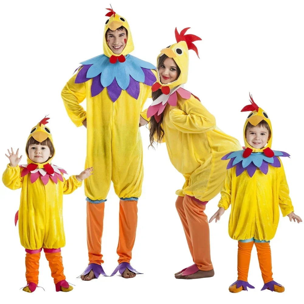Disfraces para Grupo de Gallo y Gallina Coloridos Pollo y Gallina Disfraces Simon