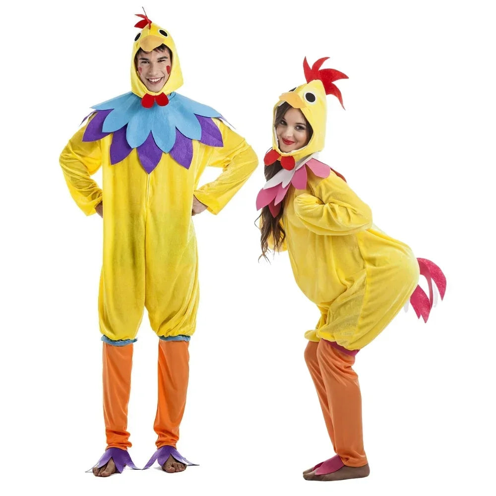 Disfraces en Pareja de Gallo y Gallina Coloridos Pollo y Gallina Disfraces Simon