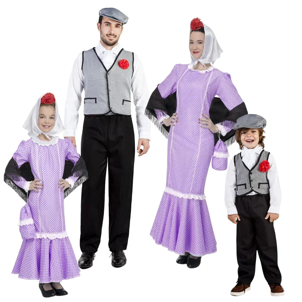 Disfraces para Grupo de Chulapo y Chulapa Castiza Morado Chulapos y Chulapas Disfraces Simon