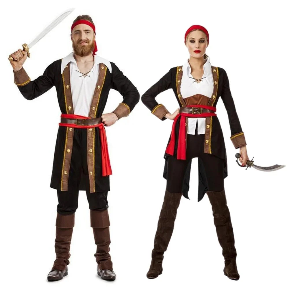 Disfraces en Pareja de Piratas con Abrigo Negro Piratas Disfraces Simon