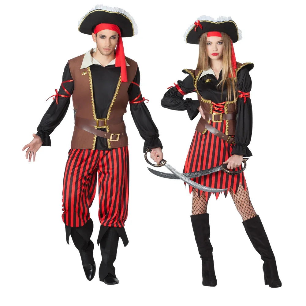 Disfraces en Pareja de Capitán Pirata a Rayas Piratas Disfraces Simon
