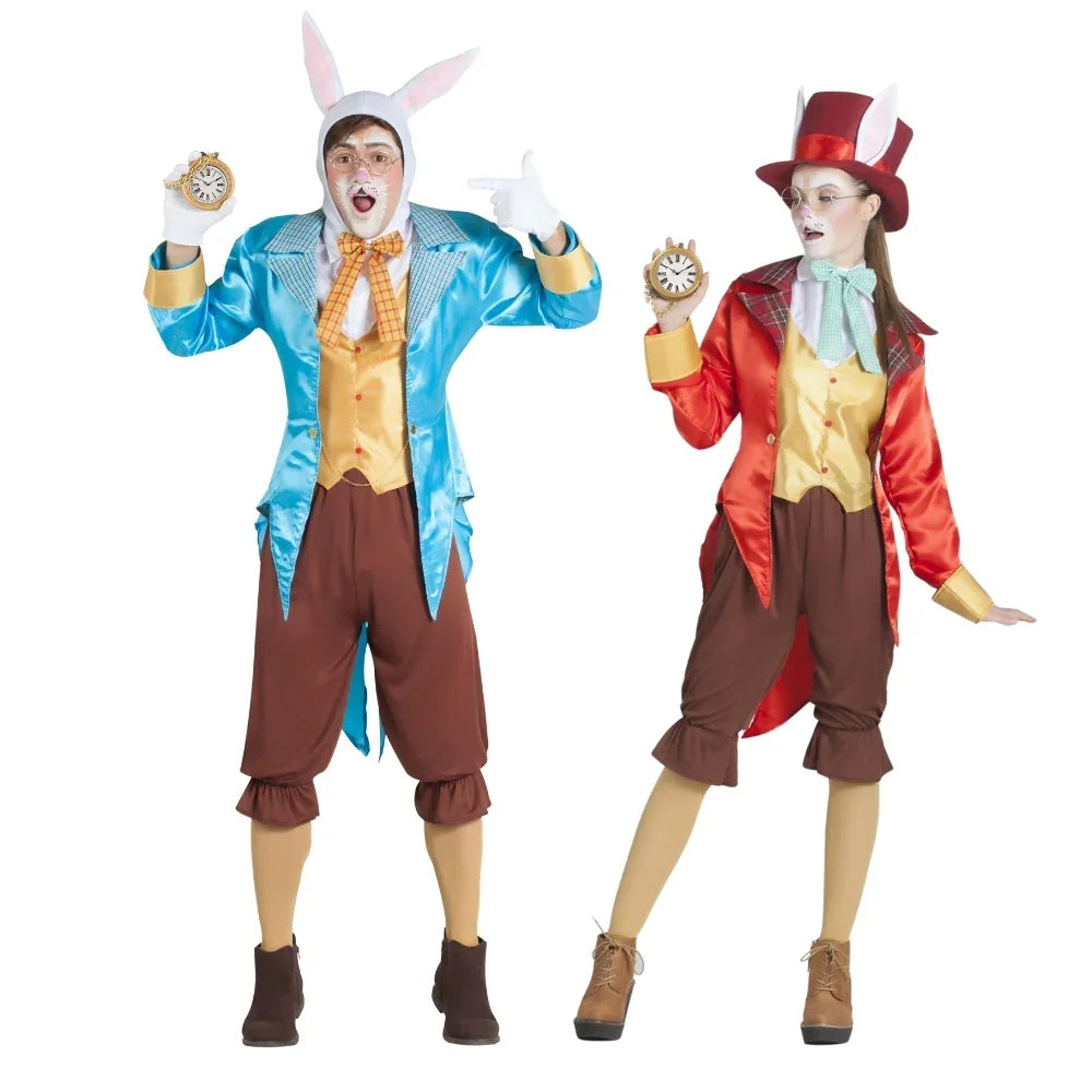 Disfraces en Pareja de Conejo de Alicia con Chaqueta Conejo Blanco de Alicia Disfraces Simon
