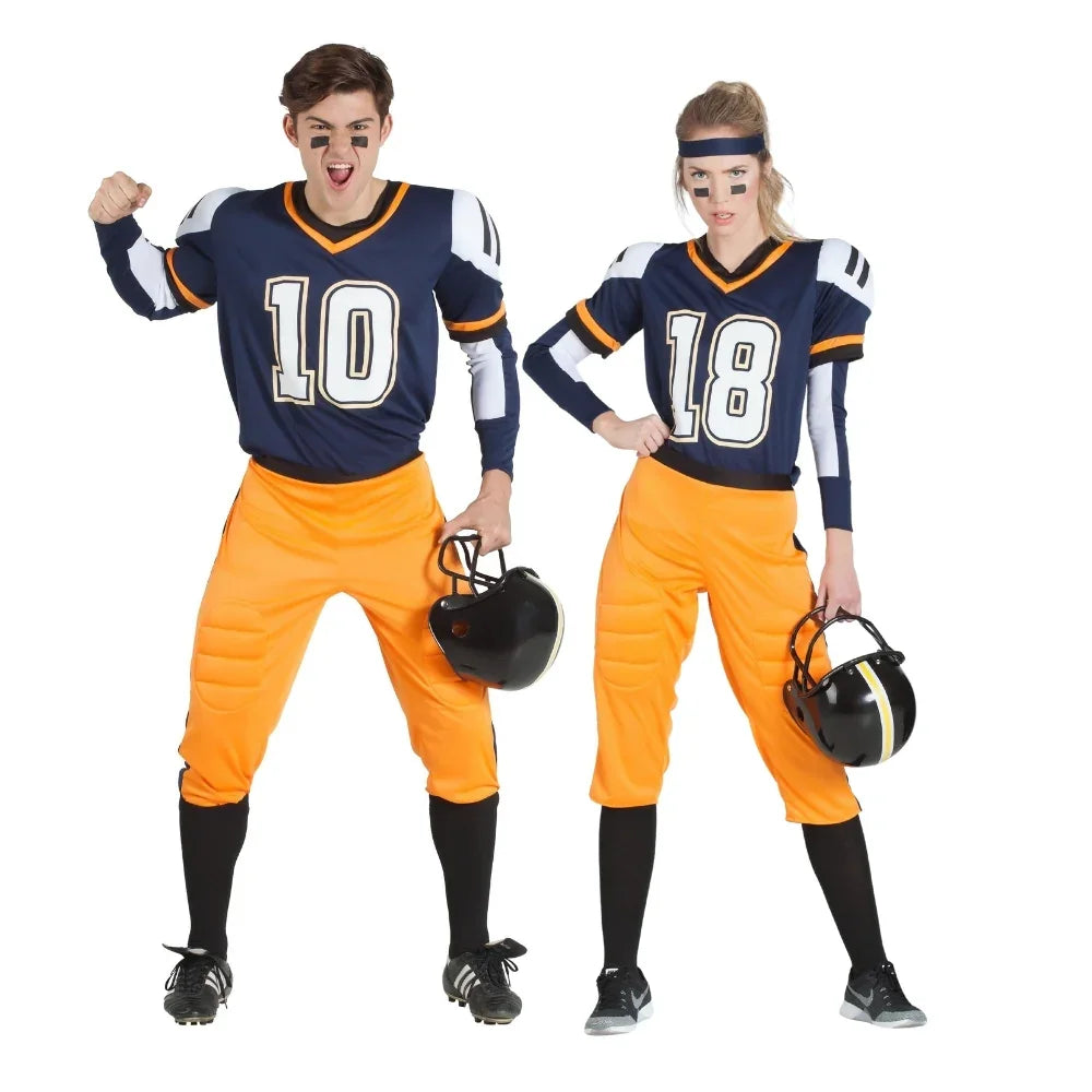 Disfraces en Pareja de Jugador de Rugby Azul Jugadores de Rugby Disfraces Simon