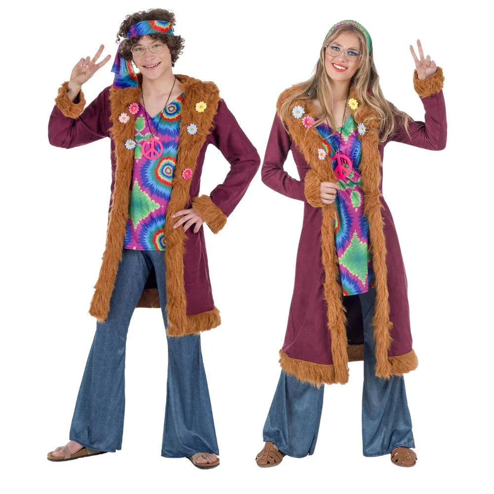 Disfraces en Pareja de Hippie con Abrigo Hippies Disfraces Simon