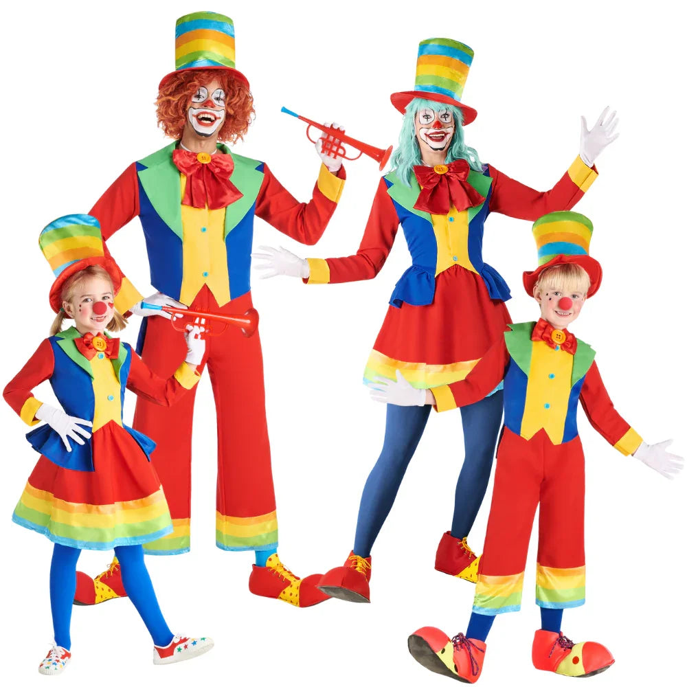 Disfraces para Grupo de Payaso Multicolor con Sombrero Payaso Disfraces Simon