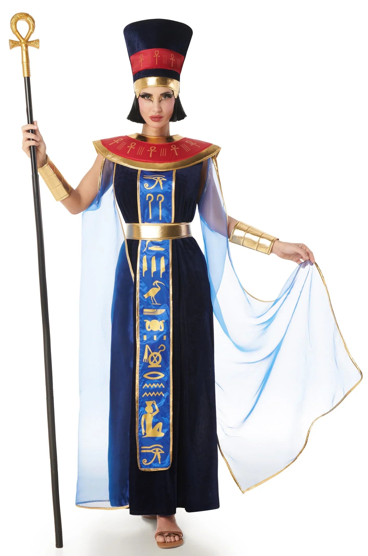 Disfraz de Faraona Egipcia Elegante Azul para Mujer Egipcios Kimokawaii